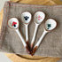 Vintage Ceramic Ramen Soup Spoons, 4 PCS Asian Tablespoon for Rice Noodles, Dessert, and Gravy - Mushroom (6.6 Inch)
