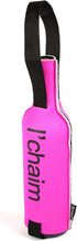 Creative Home Neoprene Single Wine Carrier, Champagne Bottle Protective Travel Gift Bag, 5-1/8" W x 11-3/4" H, Pink