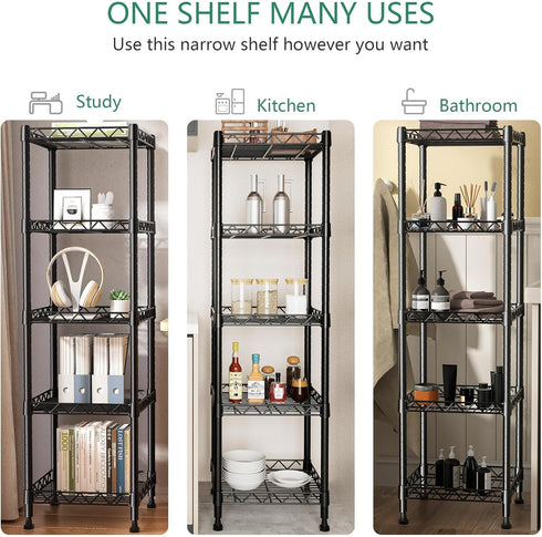 5 11.8 11.8 50 (5-Tier, GIOTORENT Tier Standing Shelving Metal Units, Adjustable Height Wire Shelf Display Rack