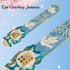 Matashi Hand Painted 5.7" Blue Dove Mezuzah - Gold Accents and Star of David with Crystals, Home Decor Gift