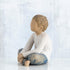 Willow Tree Imaginative Child, Nurtured by Your Loving Care, Seated Boy Figure in Blue Jeans