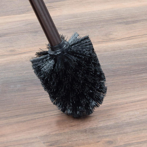JS Jackson Supplies Sleek Toilet Brush and Holder with Metal Handle, Bronze, Pack of 2