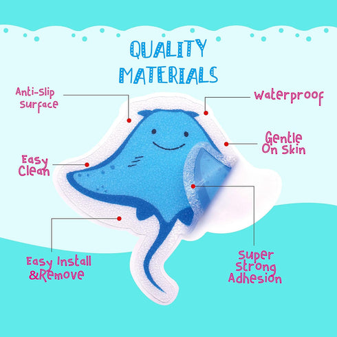 Hebayy 30 Non-Slip Sea Animal Bathtub Shower Deco Stickers, Water-Resistance in 30 Designs
