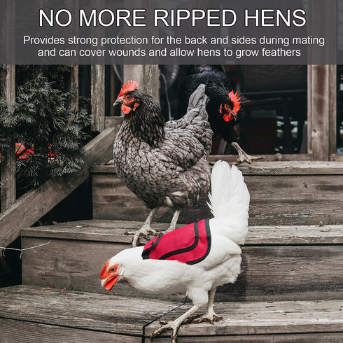 OIUXIMT 3 5-7.6lbs Pieces Premium Chicken Saddles with Adjustable Straps - Outdoor Hen Saddles - Chicken Sweater Aprons