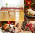 Christmas Winter Snowflake Table Runner, 13x90 Inches Double Sided, Luxurious Gold Red for Kitchen Dining Decor