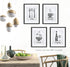 Black Grey White Mosaic Vintage Kitchen Wall Art, Eat Drink Love Wine Coffee Hearts Prints for Rustic Home
