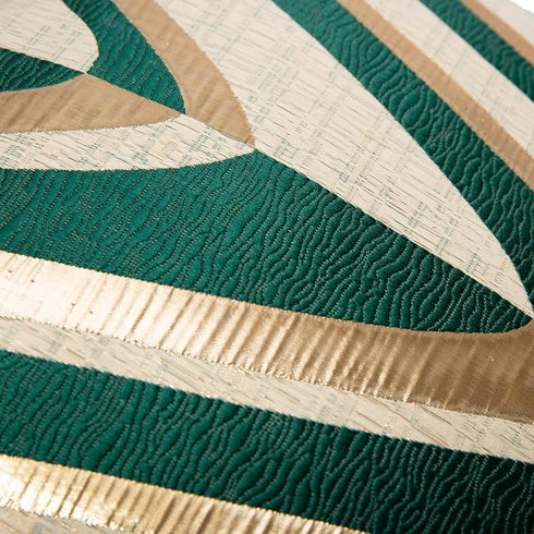 THE-TINOART 20x20 Inch Geometric Accent Throw Pillow Covers Emerald Green and Metallic Gold Jacquard Decorative Pillow