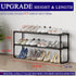 COAPUKT 2-Tier Closet, 12-15 Space-Saving,Black(35.8" Long Shoe Rack, Stackable Shoe Organizer for Entryway, Hallway