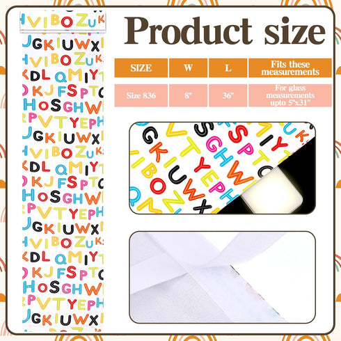 2 Pcs Classroom Door Window Cover Curtains Blackout Lockdown Shades for Glass Doors Window Covering Darkening Blackout Drapes for Nursery Teacher Office Decor 8 x 36 Inches (Alphabet)