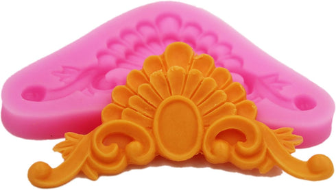 Art Deco Silicone Mold for Sugar Craft, DIY Gumpaste Cake Decorating Clay