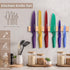 Astercook 12 Pcs Color-Coded Kitchen Knife Set, 6 Anti-Rust Coating Stainless Steel Chef Knives