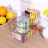 Puricon 4 Pack Pantry Organization Bins for Kitchen Fridge Countertop, Stackable Clear Plastic Storage