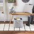 Large Gray Herringbone Storage Bin with Handles