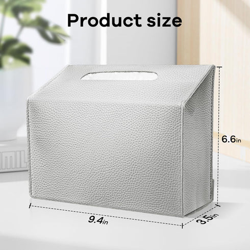 QUISBE (Silver-2 Pack) Disposable Hand Towel Box Cover Compatible with Kleenex Disposable Paper Hand Towels, Leather