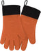 uxcell Silicone Oven Mitts, Heat Resistant Gloves, Kitchen Hand Protection, Non-Slip Grip, 1 Pair, Orange