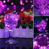 VOOKRY 8 Pack 30 LED Fairy Lights - Battery Operated String Lights, 10 ft Purple Waterproof Silver Wire