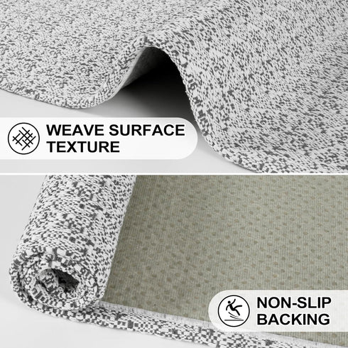 Collive Hallway Runner Rug 2x6, Non Slip Rubber Backed Gray Cotton Carpet, Washable Farmhouse Rug for Hallways