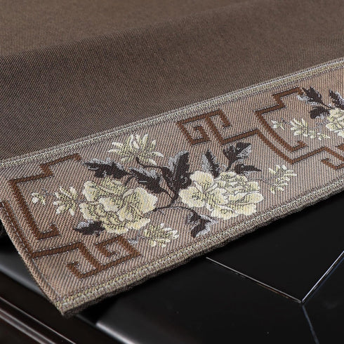 LAVSHOME Room(Brown,35.4" Lx15.7 Embroidered Nightstand Cover Cloth.Anti-Slip End Table Cover Cloth for Bedroom,Square