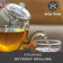 Creano Glass Teapot 34oz (1000ml) with Stainless Steel Strainer and Glass Lid