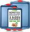NutriChef Nonstick 3-Piece Baking Pans Set, Carbon Steel Bakeware with Blue Coating and Red Handles