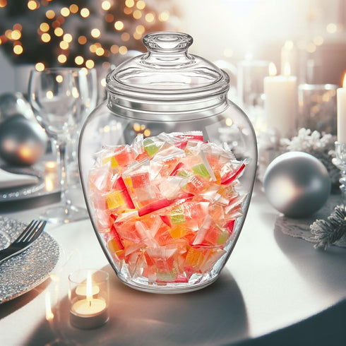 140-Ounce (7.5"(D) 10.5"(H)), Amazing Abby - Sugar Sugar - Plastic Candy Jar with Lid, Large Cookie Jar x Apothecary
