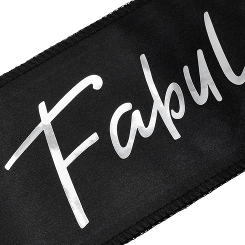 BLUE PANDA - 40th Birthday Sash and Tiara for Women, Forty and Fabulous Party Decorations (Black Satin)