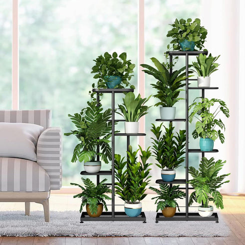 6 7 (6 7 LINZINAR Plant Stand Indoor Outdoor Metal Tier Potted Multiple Flower Pot Holder Shelf Planter Display