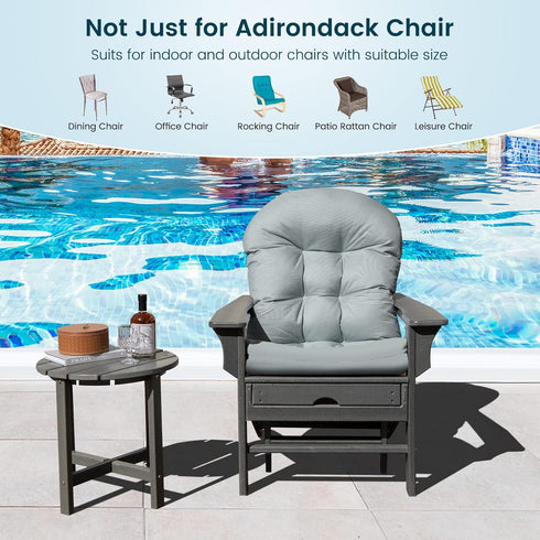 49" 23" 5" 1) Giantex Patio Adirondack Chair Cushion - x High Back Rocking Chair Cushion w/Fixing Straps, Durable