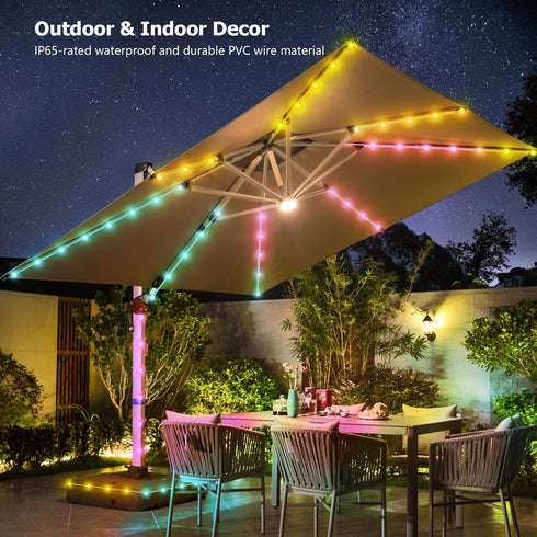 66ft 133 200+ Globe String Lights, LED RGB Color Changing String Fairy Lights, Smart APP & IR Remote Control, Scene