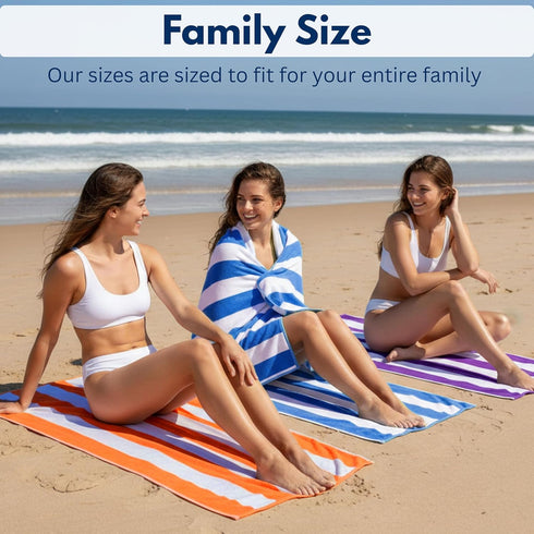 BolBom*S 6 Pack 30x60-100% Set Beach Towels Large Cotton Beach & Pool Towels Bulk Cabana Stripe - Quick Dry Bath Towel