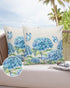 Farm Outdoor Pillow Covers Set of 2, Blue Hydrangea Flower Butterfly Decorative Waterproof Throw Pillow Case,