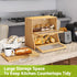Countertop BMOSU Double-Layer Large Bread Box with Cutting Board for Kitchen Bread Box With Frosted Glass Window