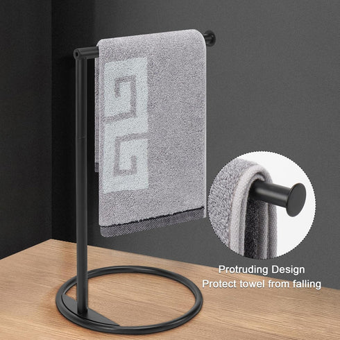 NearMoon Hand Towel Holder Stand, Thicken Metal L Shape Towel Rack, Free-Standing Towel Bar for Bathroom Kitchen