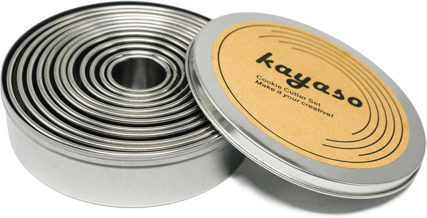 Round Cutters in Graduated Sizes, Stainless Steel, 12 Pc Set