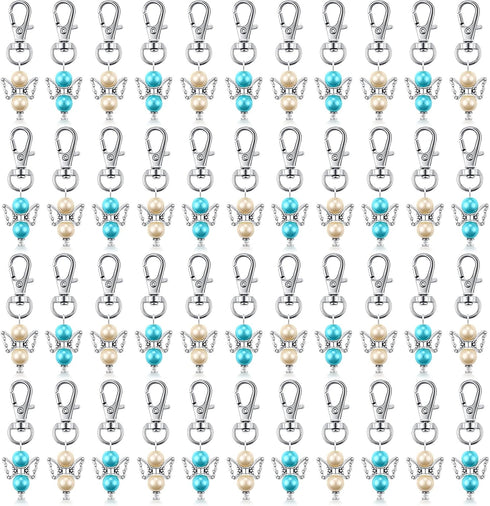 Hicarer 100 Pieces Angel Favor Keychains, Baptism Favor Keychain Guest Return Favors
