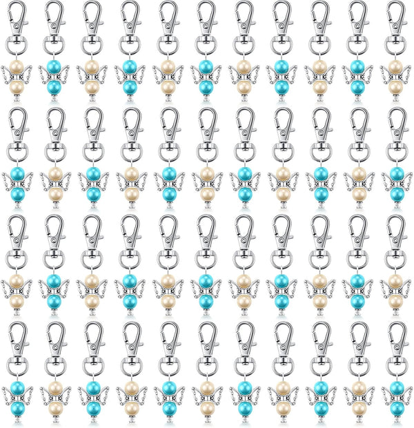 Hicarer 100 Pieces Angel Favor Keychains, Baptism Favor Keychain Guest Return Favors