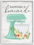 Stupell Industries Happiness is Homemade Phrase Floral Kitchen Wall Art, Designed by Lettered and Lined, 11 x 14