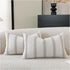 Cethom Boho Throw Pillow Covers 12x20 Set of 2, Taupe Striped Decorative