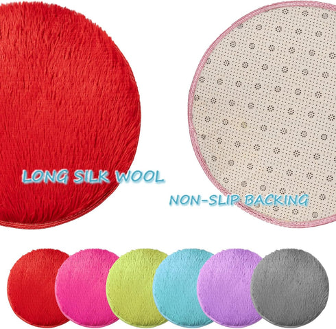 AMHSCOCA 12 16" (12) Pcs Kids Carpet Circle Seats Kids Classroom Rug Floor Cushions Round Soft Warm Floor Rug Mat