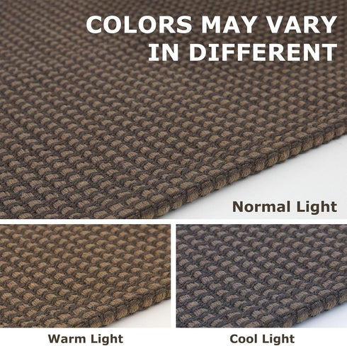 IOHOUZE Washable Runner Rug 2'x7', Rubber Backing for Hallways, Indoor Kitchen Rugs, Woven Cotton Floor Carpet (Brown)