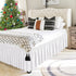 Biscaynebay Wrap Around Bed Skirts - Extra Short Drop of 9" for King & Cal King Beds, White Elastic Dust Ruffles