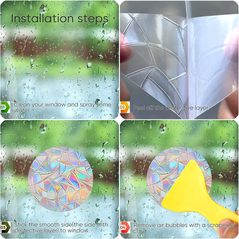 30 Pieces Dragonfly Anti-Collision Window Clings, Glass Reminder Prism Decals to Avoid Bird Strikes