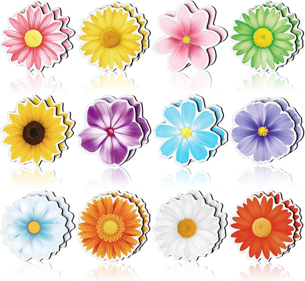 24 Pieces Flower Magnets, Magnetic Flowers Seasonal Daisy Sunflower Decals, Removable Colorful Magnets for Fridge