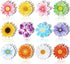 24 Pieces Flower Magnets, Magnetic Flowers Seasonal Daisy Sunflower Decals, Removable Colorful Magnets for Fridge