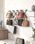 14 27"10", OROPY Wood Accordion Wall Hanger, Expandable Coat Rack Wall Mount with Pegs, Expanding Hat Rack for Wall, X