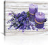 EBENG Bathroom Decor Wall Art, Purple Canvas Pictures for Wall, Farmhouse Modern Framed Artwork, 12x16 Inch