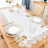 24 48 Inch Wolkemer Small Rectangle Tablecloth Elegant White Lace Jacquard Side Coffee Table Tablecloth Dining Table
