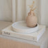 Decorative Concrete Tray & Book Decor Set - Scalloped Tray & Linen