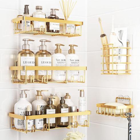 Liuoud 5 Pack Shower Caddy Organizer Rack Shelf for Inside Shower, Self