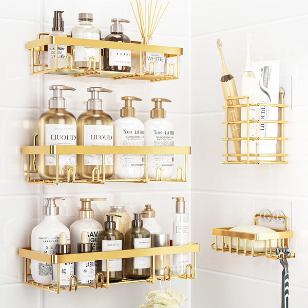Liuoud 5 Pack Shower Caddy Organizer Rack Shelf for Inside Shower, Self